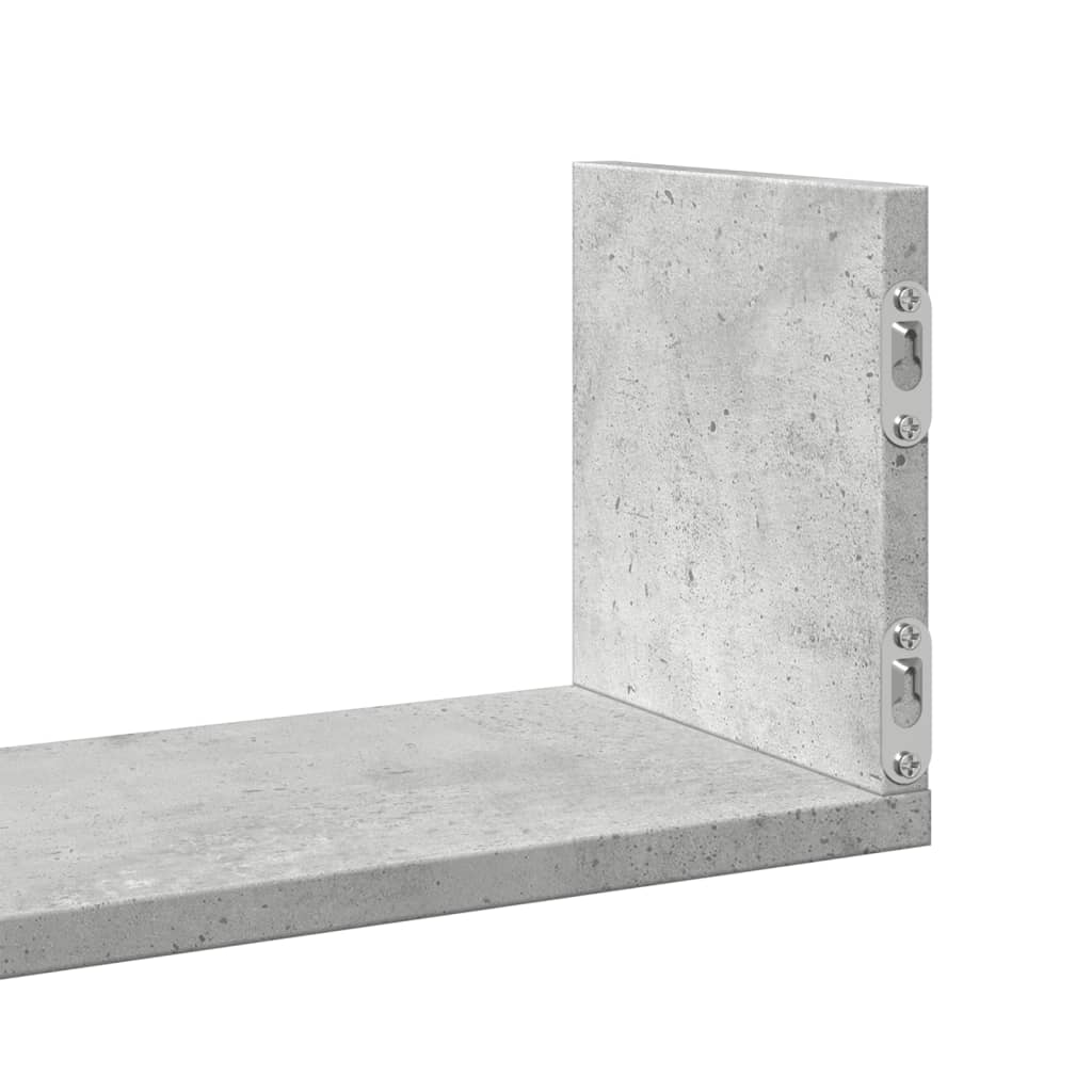 Mensole a Parete 3pz Grigio Cemento 80x18x18 cm in Truciolato | homemem39