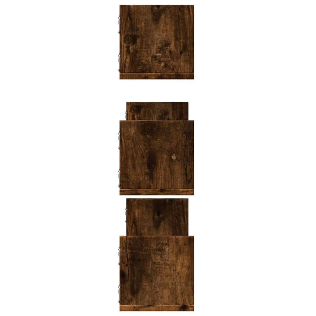 Mensole a Parete 3pz Rovere Fumo 80x18x18 cm in Truciolato | homemem39