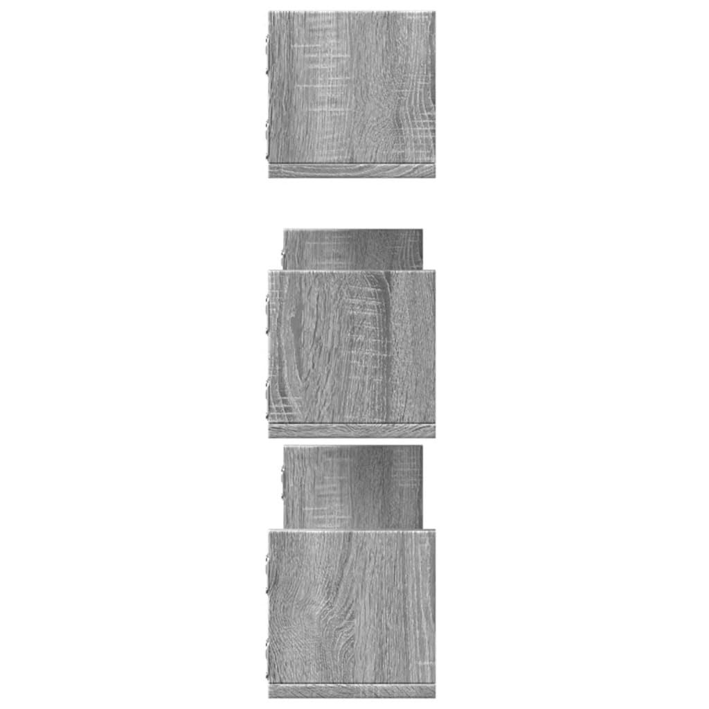 Mensole a Parete 3pz Grigio Sonoma 80x18x18 cm in Truciolato | homemem39