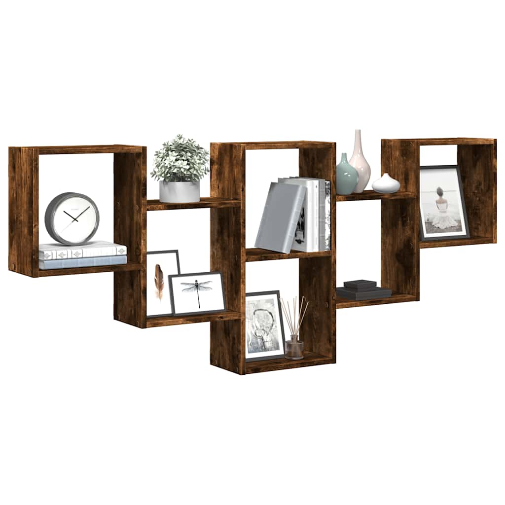 Mensola a Muro Rovere Fumo 159x18x66 cm in Truciolato | homemem39