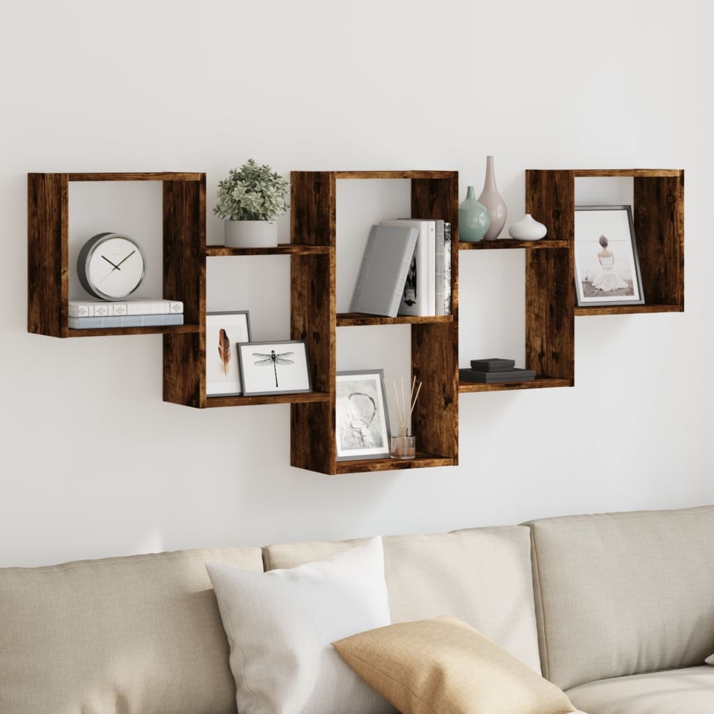 Mensola a Muro Rovere Fumo 159x18x66 cm in Truciolato | homemem39
