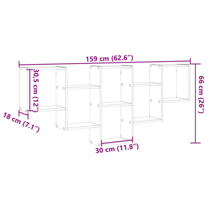 Mensola a Muro Grigio Sonoma 159x18x66 cm in Truciolato | homemem39
