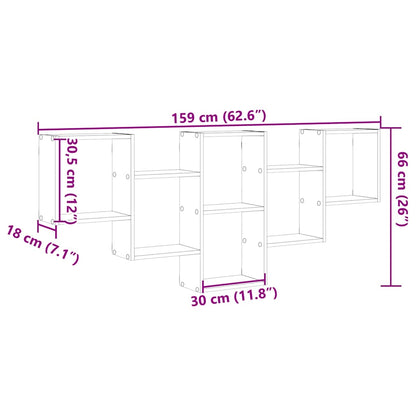 Scaffale a Parete Legno Vecchio 159x18x66 cm in Truciolato | homemem39