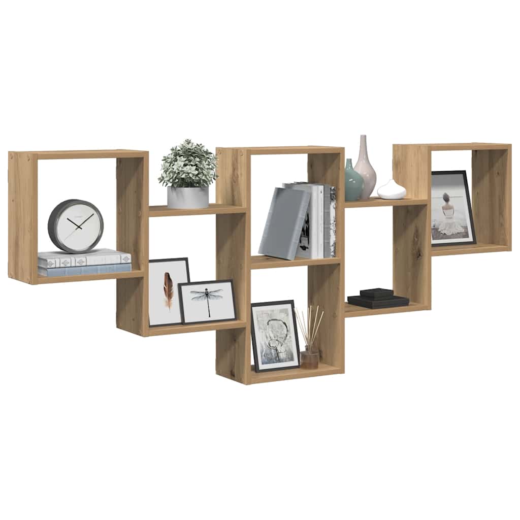 Scaffale a Parete Rovere Artigianale 159x18x66 cm in Truciolato | homemem39