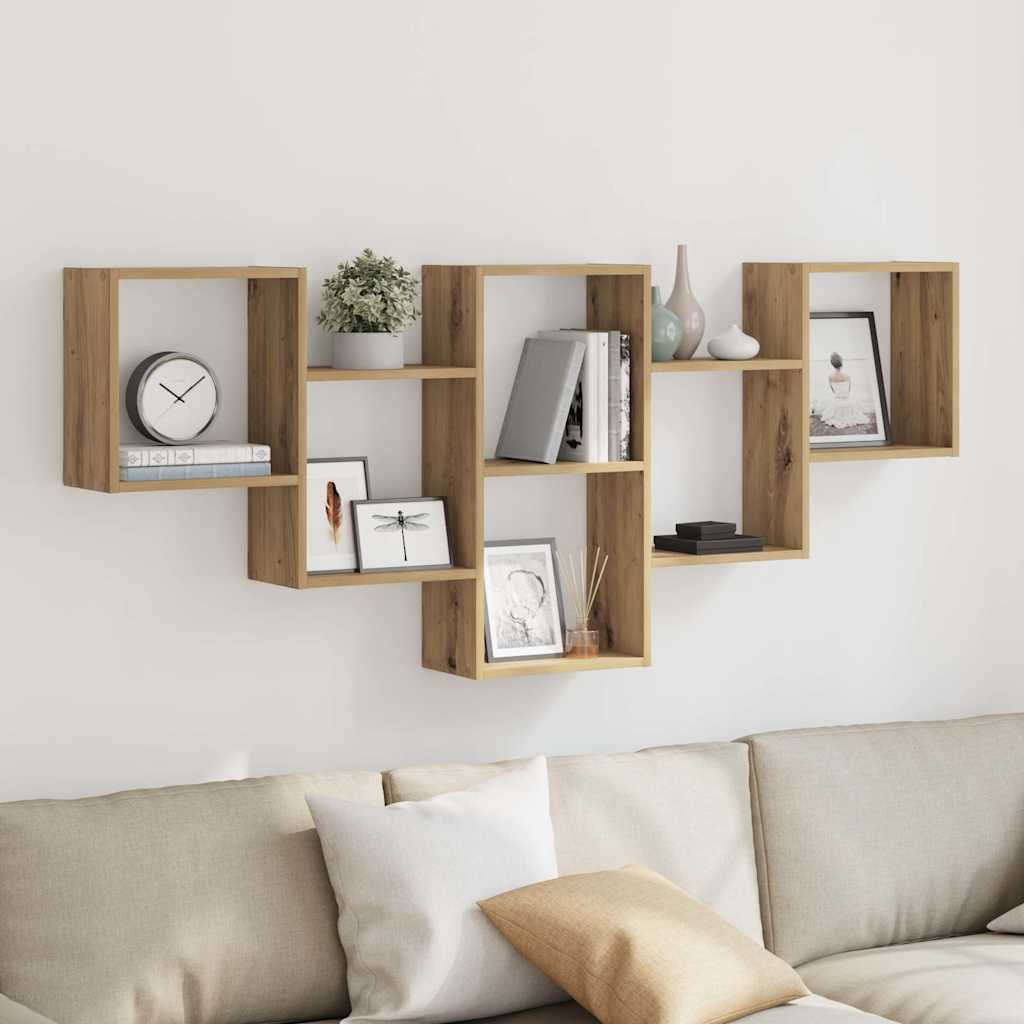 Scaffale a Parete Rovere Artigianale 159x18x66 cm in Truciolato | homemem39