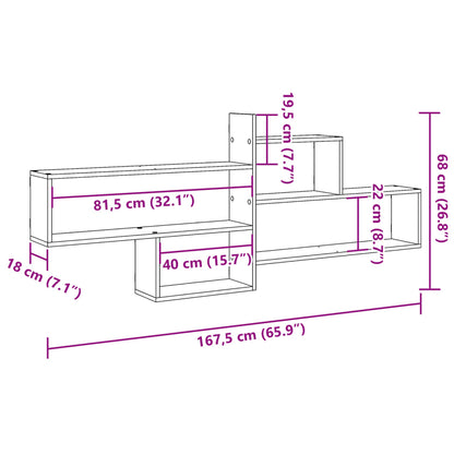 Mensola a Parete Rovere Sonoma 167,5x18x68 cm in Truciolato | homemem39