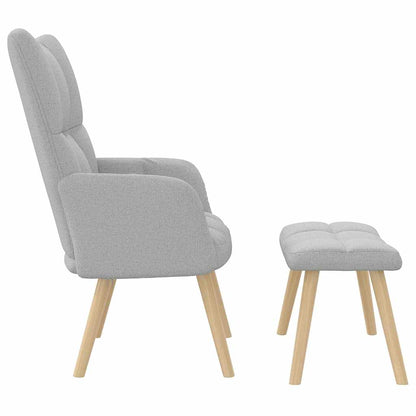 Sedia Relax con Poggiapiedi Grigio Nuvola in Tessuto | homemem39