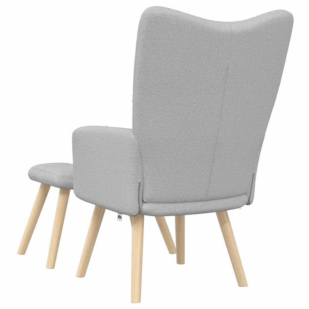 Sedia Relax con Poggiapiedi Grigio Nuvola in Tessuto | homemem39