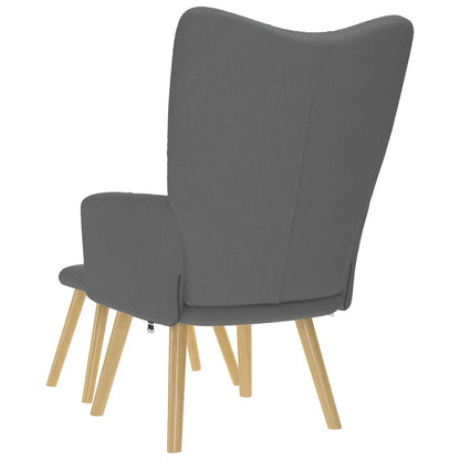 Poltrona Relax con Poggiapiedi Grigio Chiaro in Tessuto - homemem39