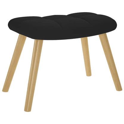 Poltrona Relax con Poggiapiedi Nera in Tessuto - homemem39