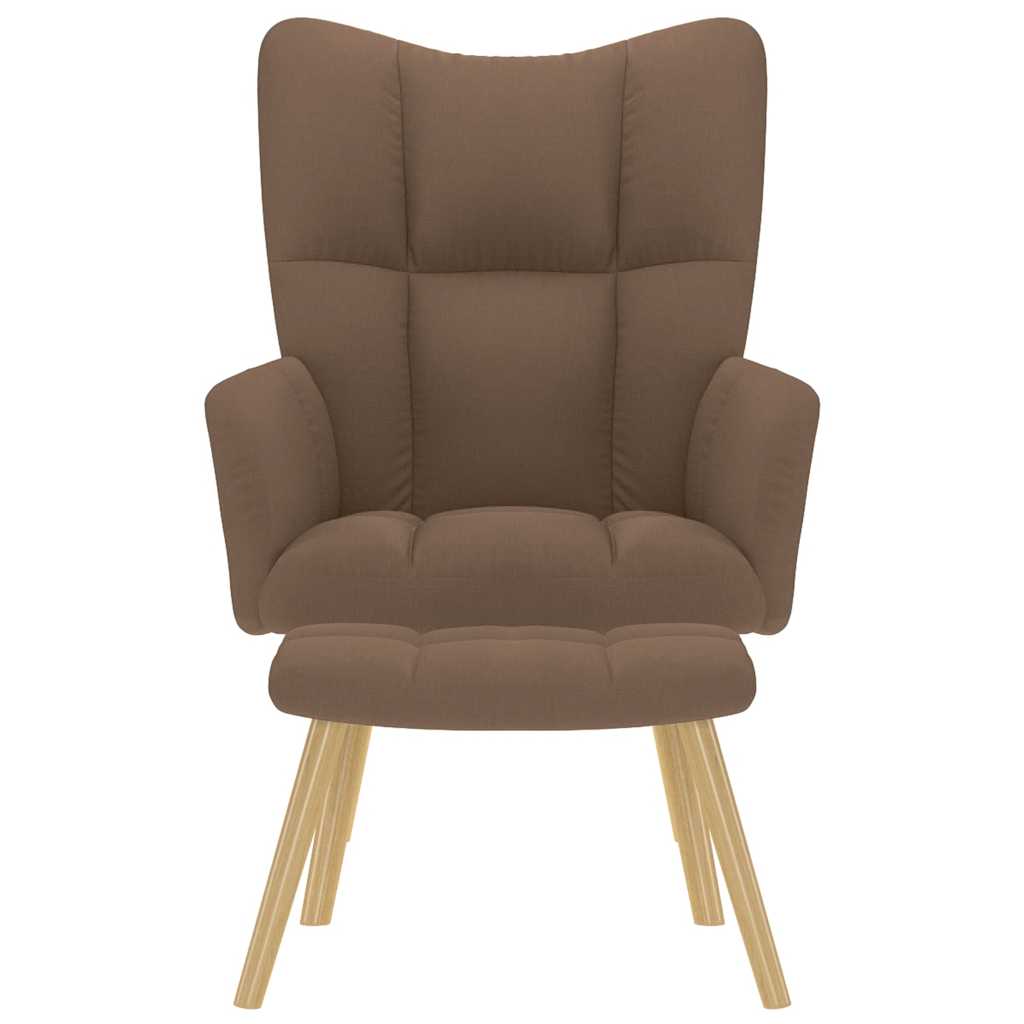 Poltrona Relax con Poggiapiedi Marrone in Tessuto - homemem39