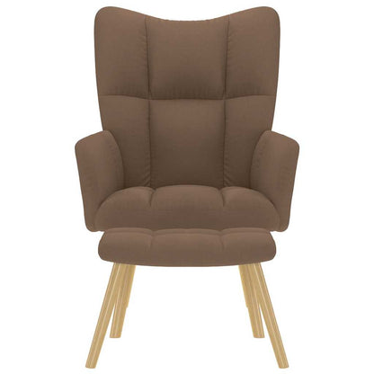 Poltrona Relax con Poggiapiedi Marrone in Tessuto - homemem39