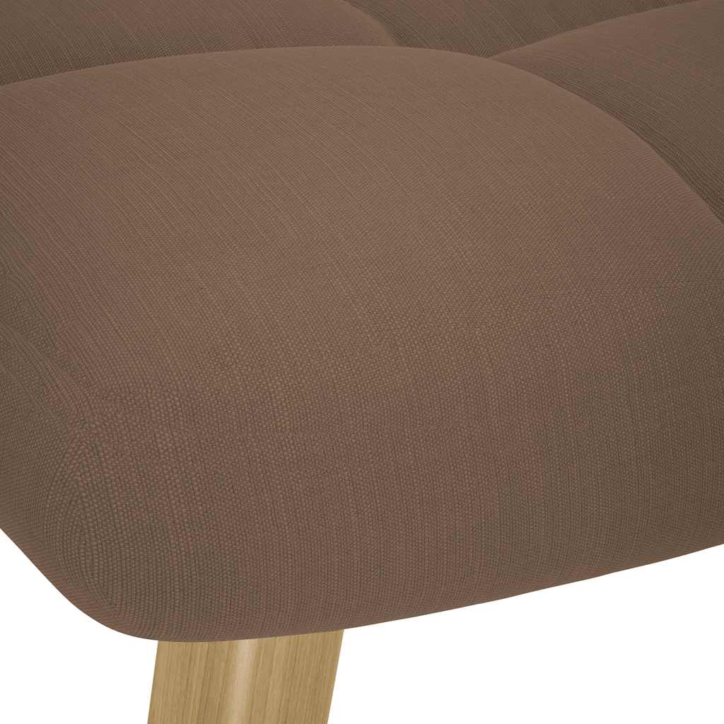 Poltrona Relax con Poggiapiedi Marrone in Tessuto - homemem39