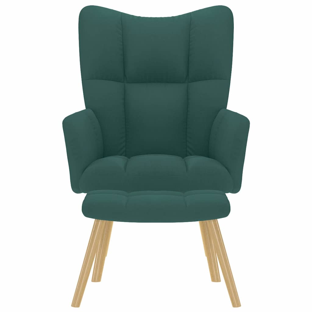 Poltrona Relax con Poggiapiedi Verde Scuro in Tessuto | homemem39