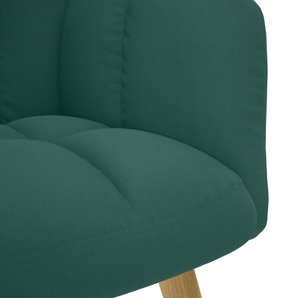 Poltrona Relax con Poggiapiedi Verde Scuro in Tessuto | homemem39
