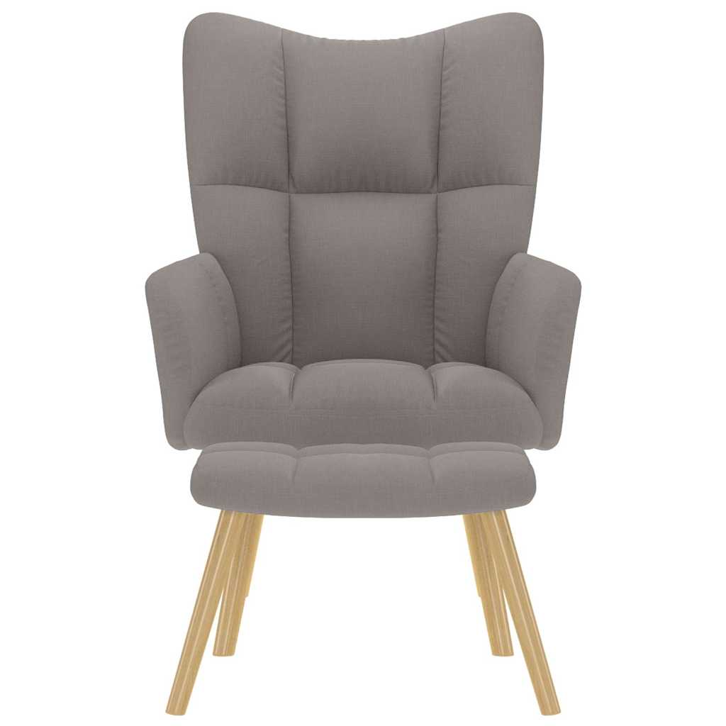 Poltrona Relax con Poggiapiedi Tortora in Tessuto - homemem39