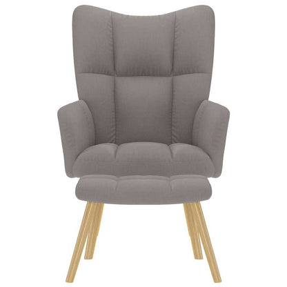 Poltrona Relax con Poggiapiedi Tortora in Tessuto - homemem39