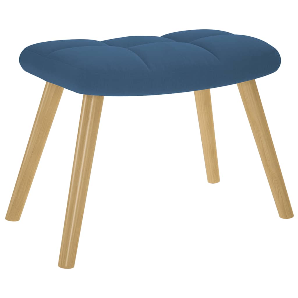 Poltrona Relax con Poggiapiedi Blu in Tessuto | homemem39