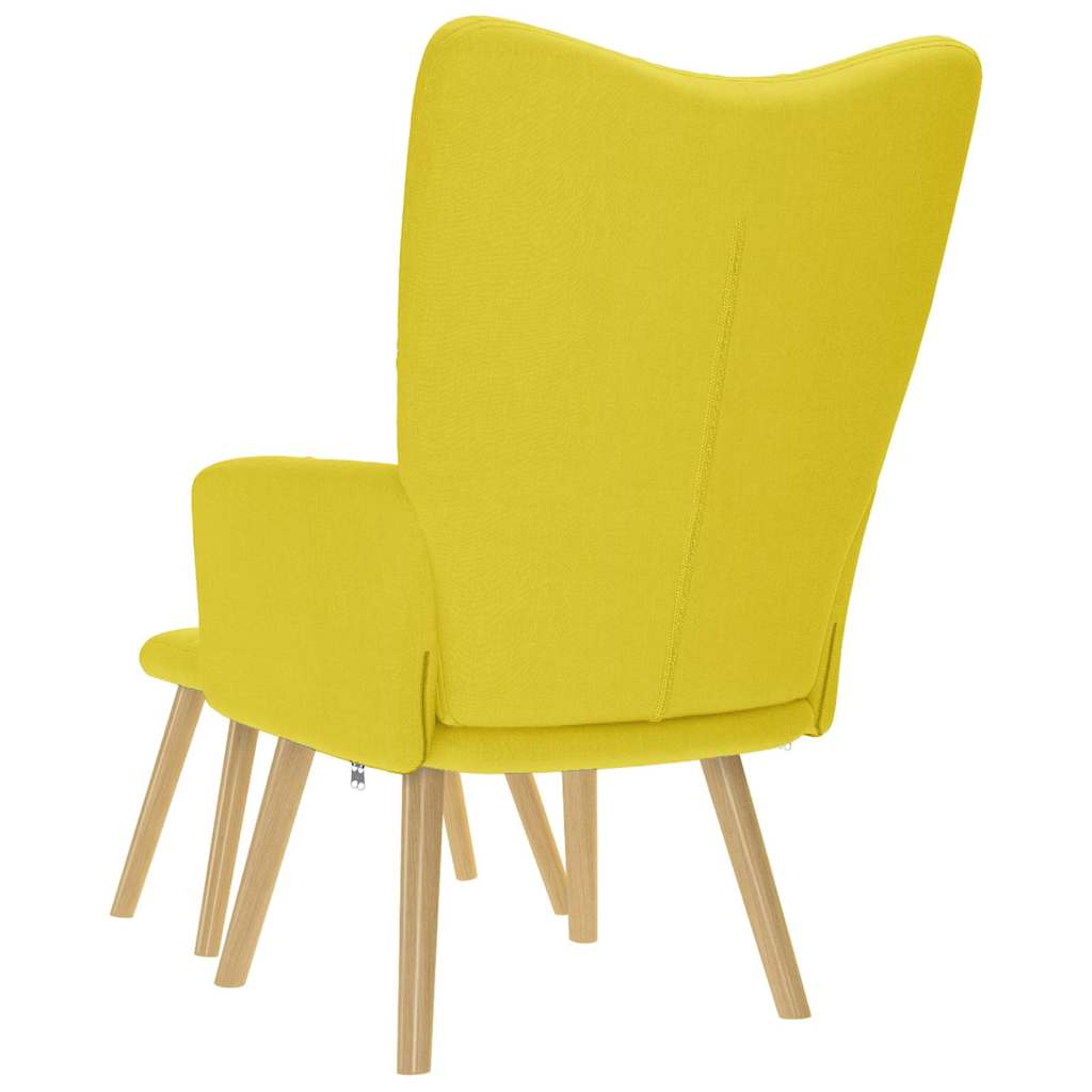 Sedia Relax con Poggiapiedi Giallo Chiaro in Tessuto | homemem39