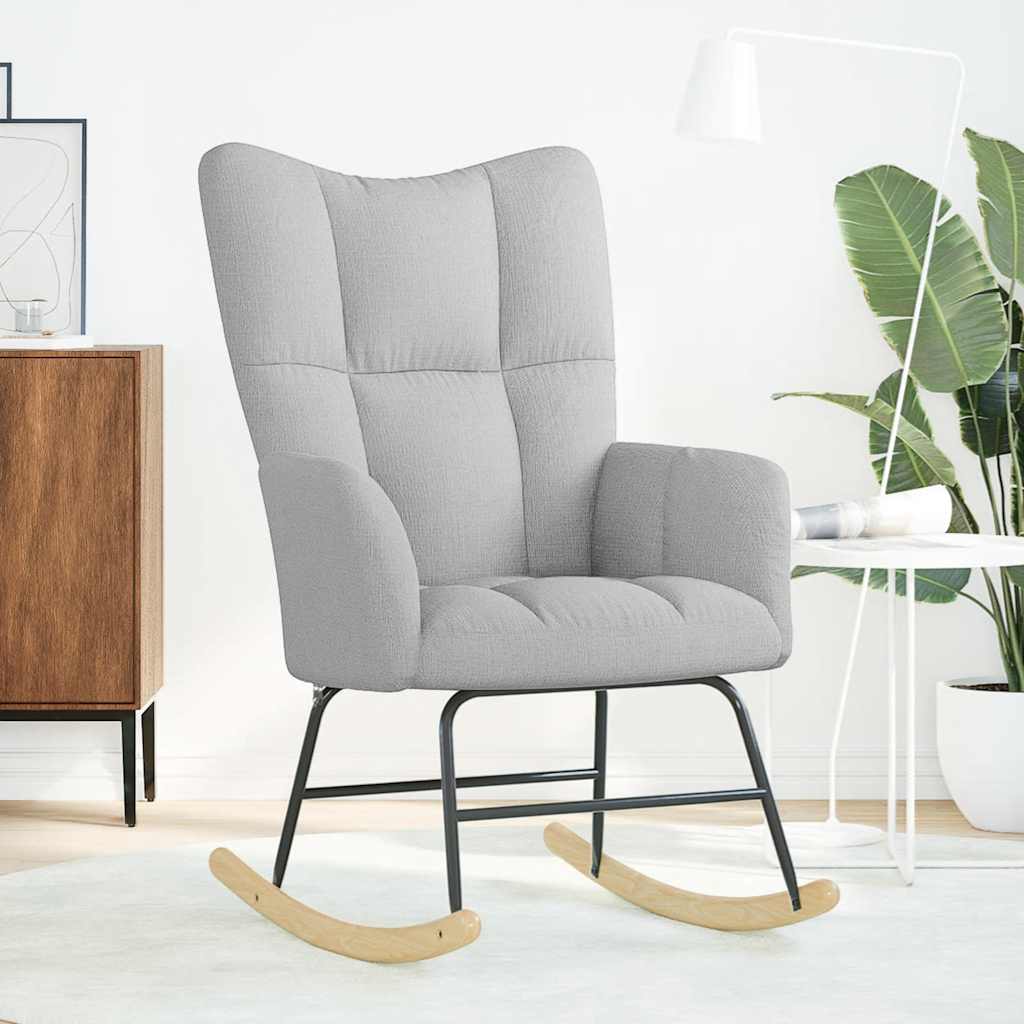 Sedia a Dondolo Grigio Nuvola in Tessuto