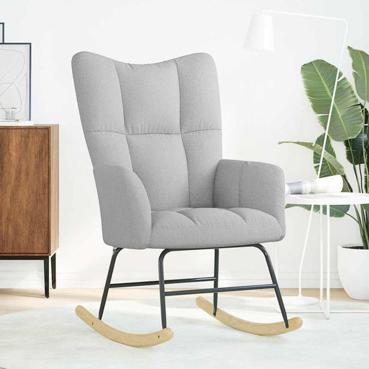 Sedia a Dondolo Grigio Nuvola in Tessuto