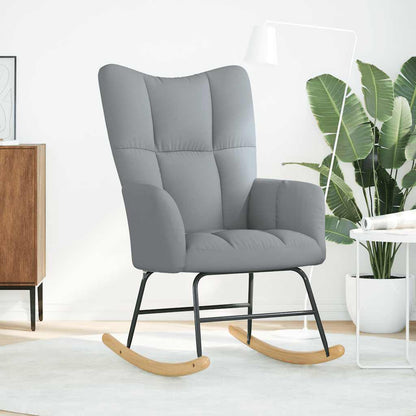 Sedia a Dondolo Grigio Chiaro in Tessuto