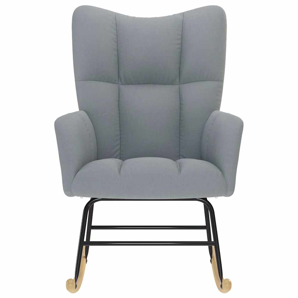 Sedia a Dondolo Grigio Chiaro in Tessuto