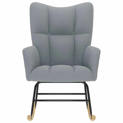 Sedia a Dondolo Grigio Chiaro in Tessuto