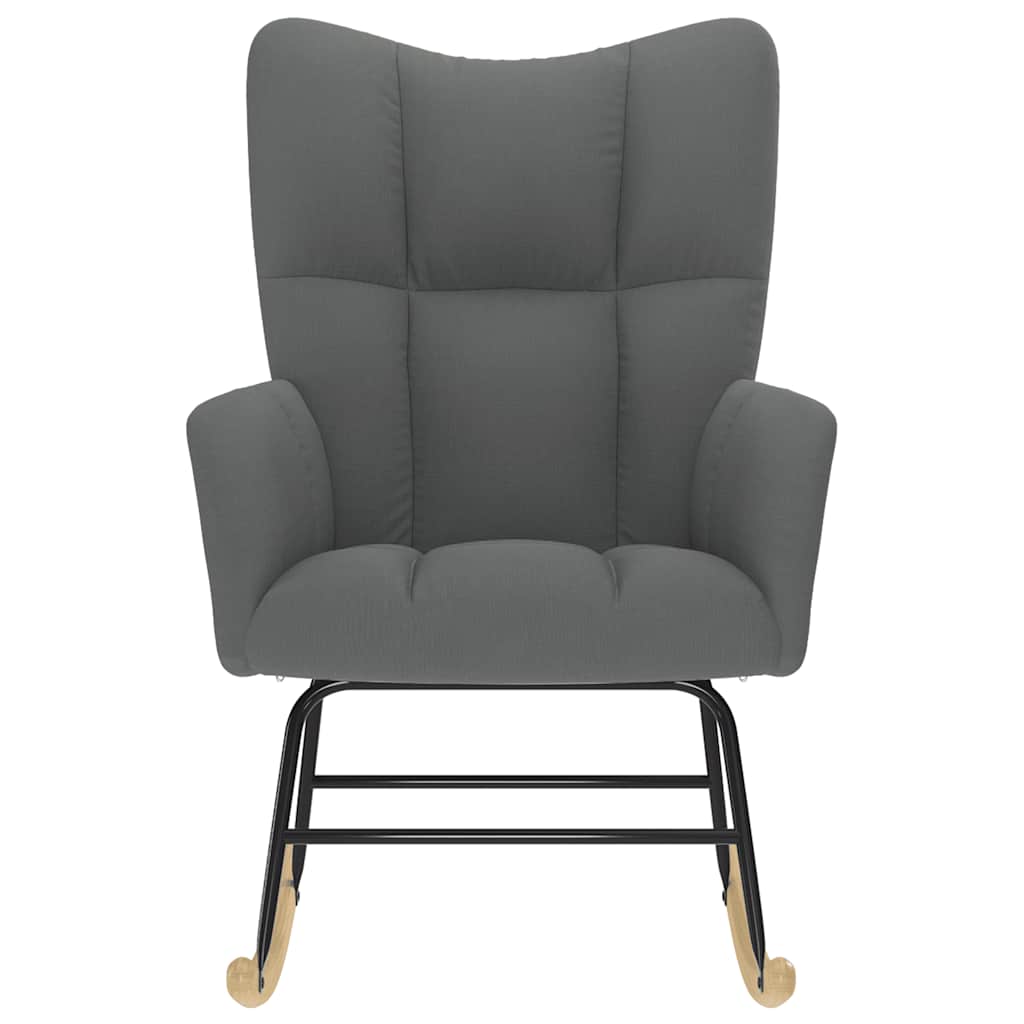 Sedia a Dondolo Grigio Scuro in Tessuto