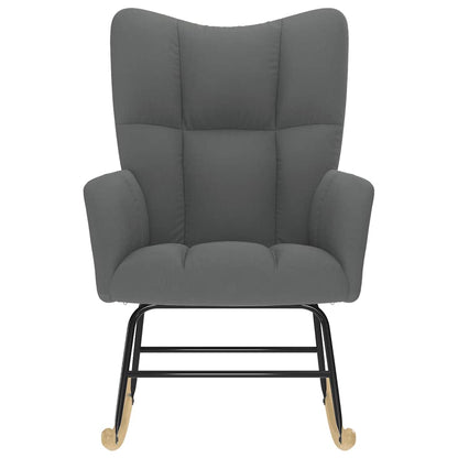 Sedia a Dondolo Grigio Scuro in Tessuto
