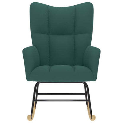 Poltrona a Dondolo Verde Scuro in Tessuto