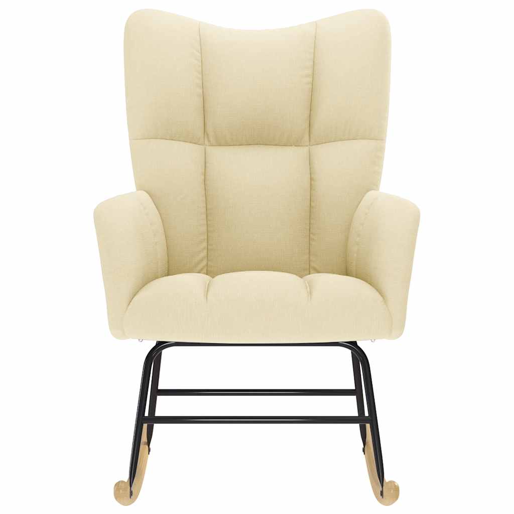 Sedia a Dondolo Crema in Tessuto