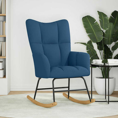 Sedia a Dondolo Blu in Tessuto