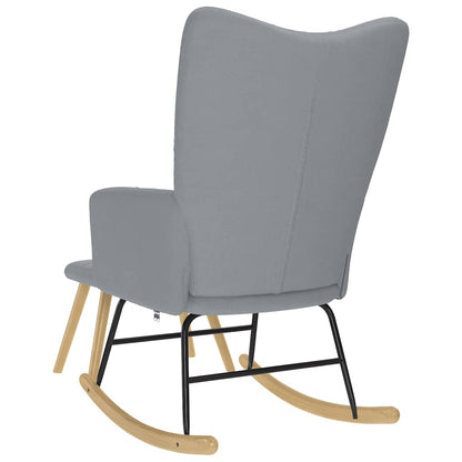 Poltrona a Dondolo con Poggiapiedi Grigio chiaro in Tessuto