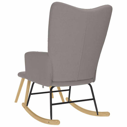 Poltrona a Dondolo con Poggiapiedi Tortora in Tessuto