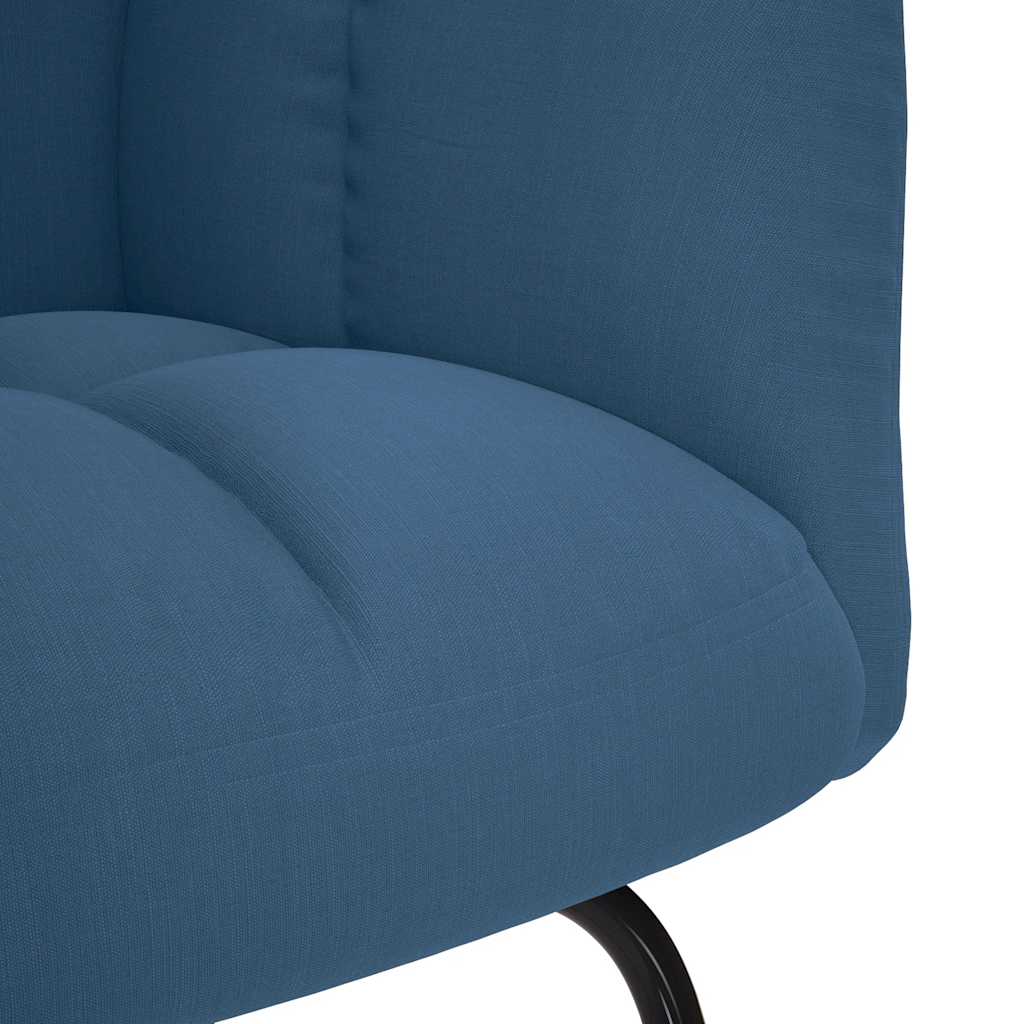 Poltrona a Dondolo con poggiapiedi Blu in Tessuto