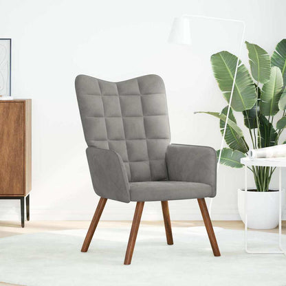 Sedia Relax Grigio Chiaro in Velluto