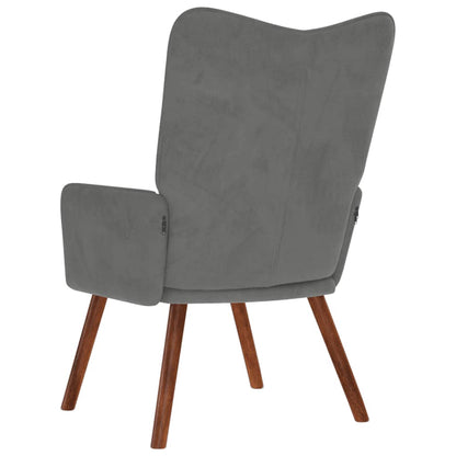 Sedia Relax Grigio Scuro in Velluto | homemem39