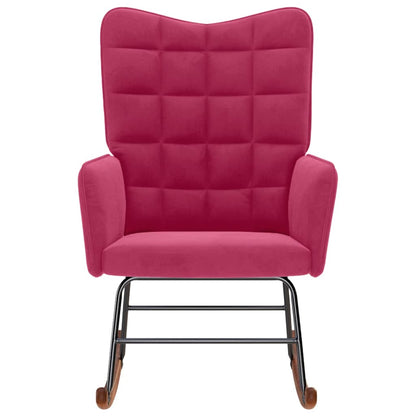 Sedia a Dondolo Rosso Vino in Velluto