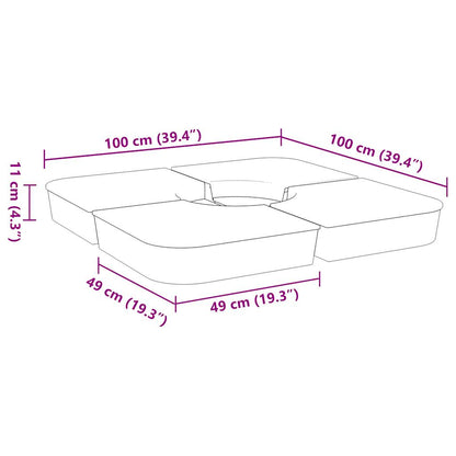 Set Base per Ombrellone 4 pz con Supporto a Croce 100 kg PP