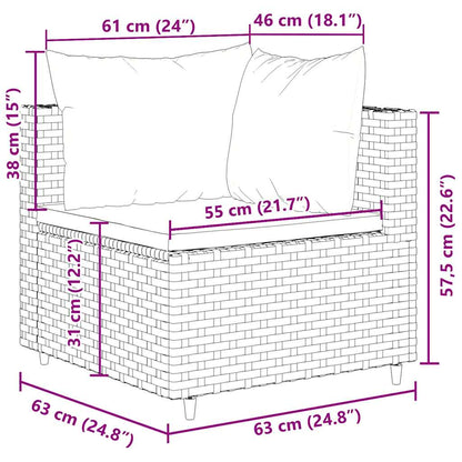 Set Divani da Giardino 5 pz con Cuscini Marrone in Polyrattan | homemem39