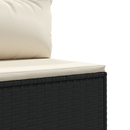Set Mobili da Giardino 6 pz con Cuscini in Polyrattan Nero | homemem39