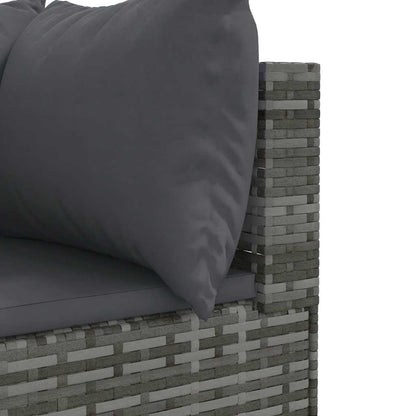 Set Divani da Giardino 7 pz con Cuscini in Polyrattan Grigio | homemem39