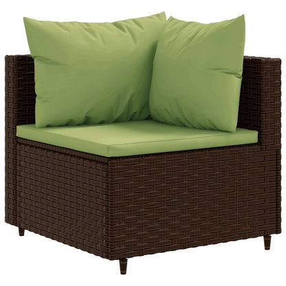Set Divani da Giardino 7 pz con Cuscini in Polyrattan Marrone | homemem39