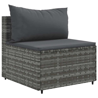 Set Divani da Giardino 8 pz con Cuscini in Polyrattan Grigio | homemem39