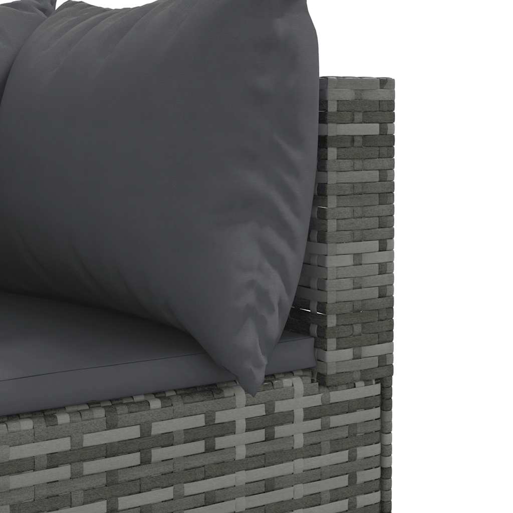Set Divani da Giardino 8 pz con Cuscini in Polyrattan Grigio | homemem39