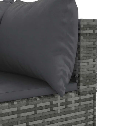 Set Divani da Giardino 8 pz con Cuscini in Polyrattan Grigio | homemem39