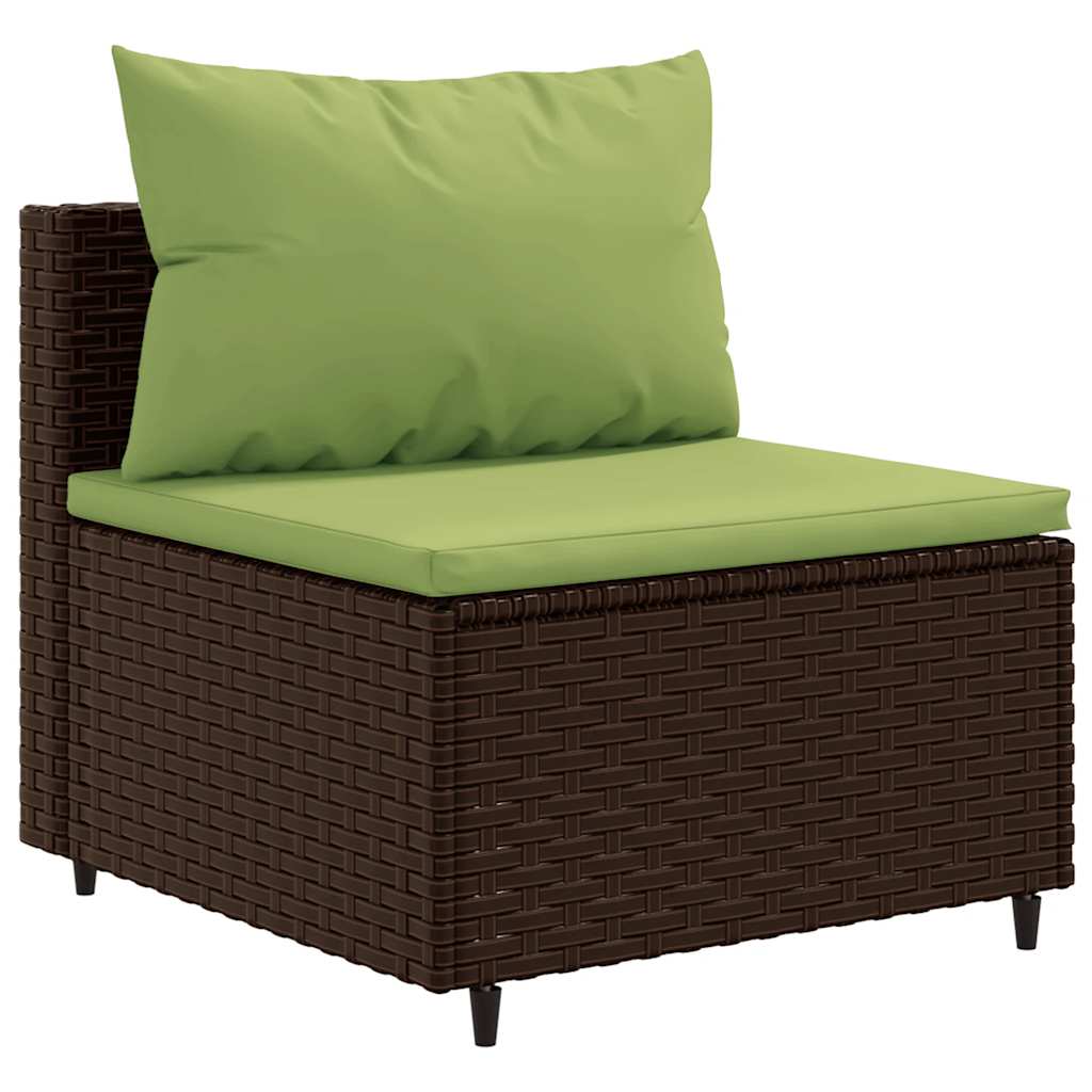 Set Divani da Giardino 8 pz con Cuscini in Polyrattan Marrone | homemem39