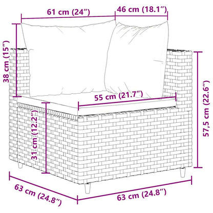 Set Mobili da Giardino 4 pz con Cuscini in Polyrattan Marrone | homemem39