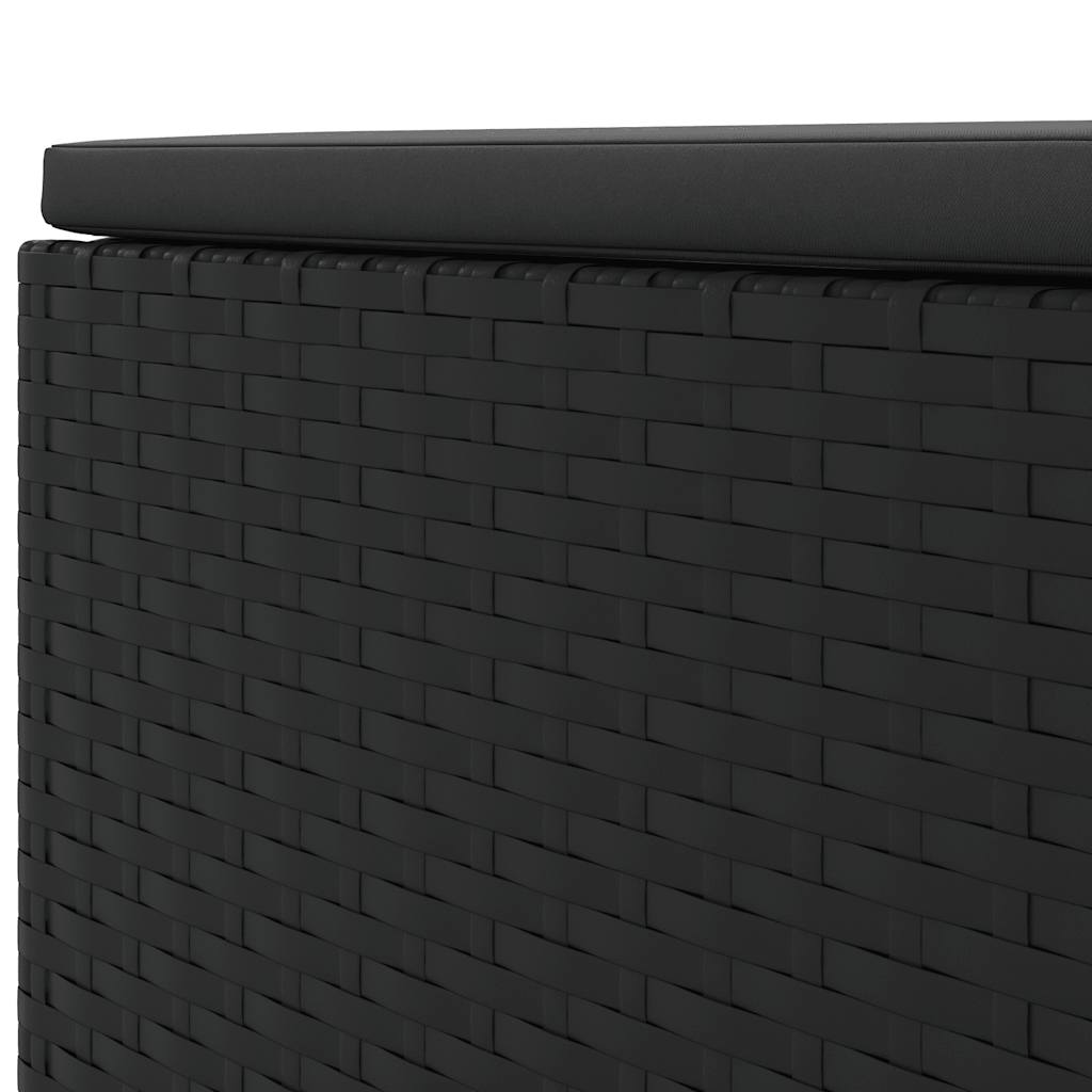 Set Divani da Giardino 5 pz con Cuscini Nero in Polyrattan